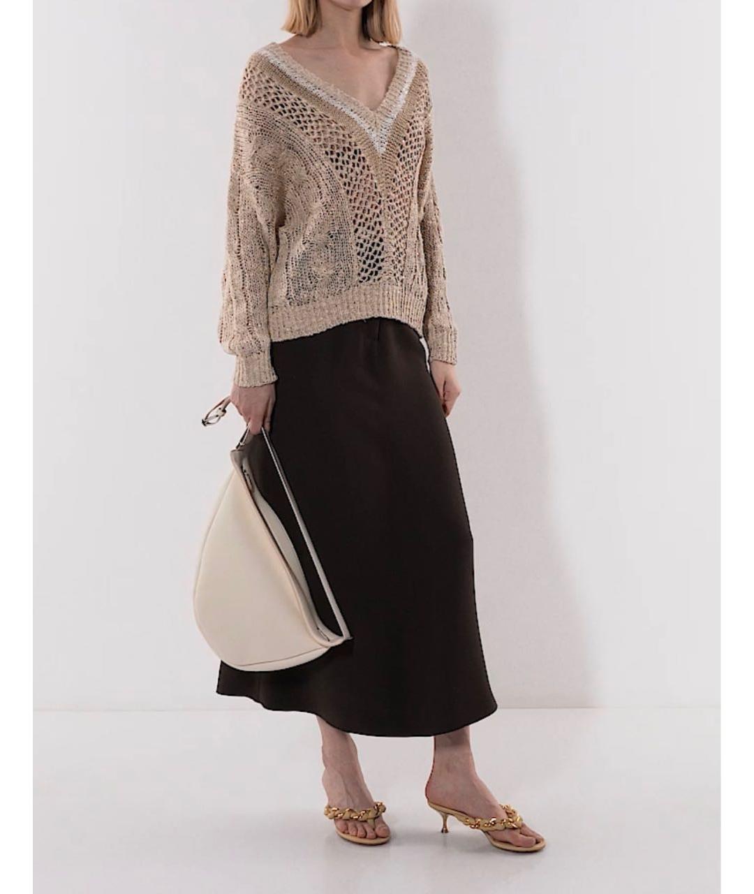 BRUNELLO CUCINELLI Темно-синий льняной джемпер / свитер, фото 3