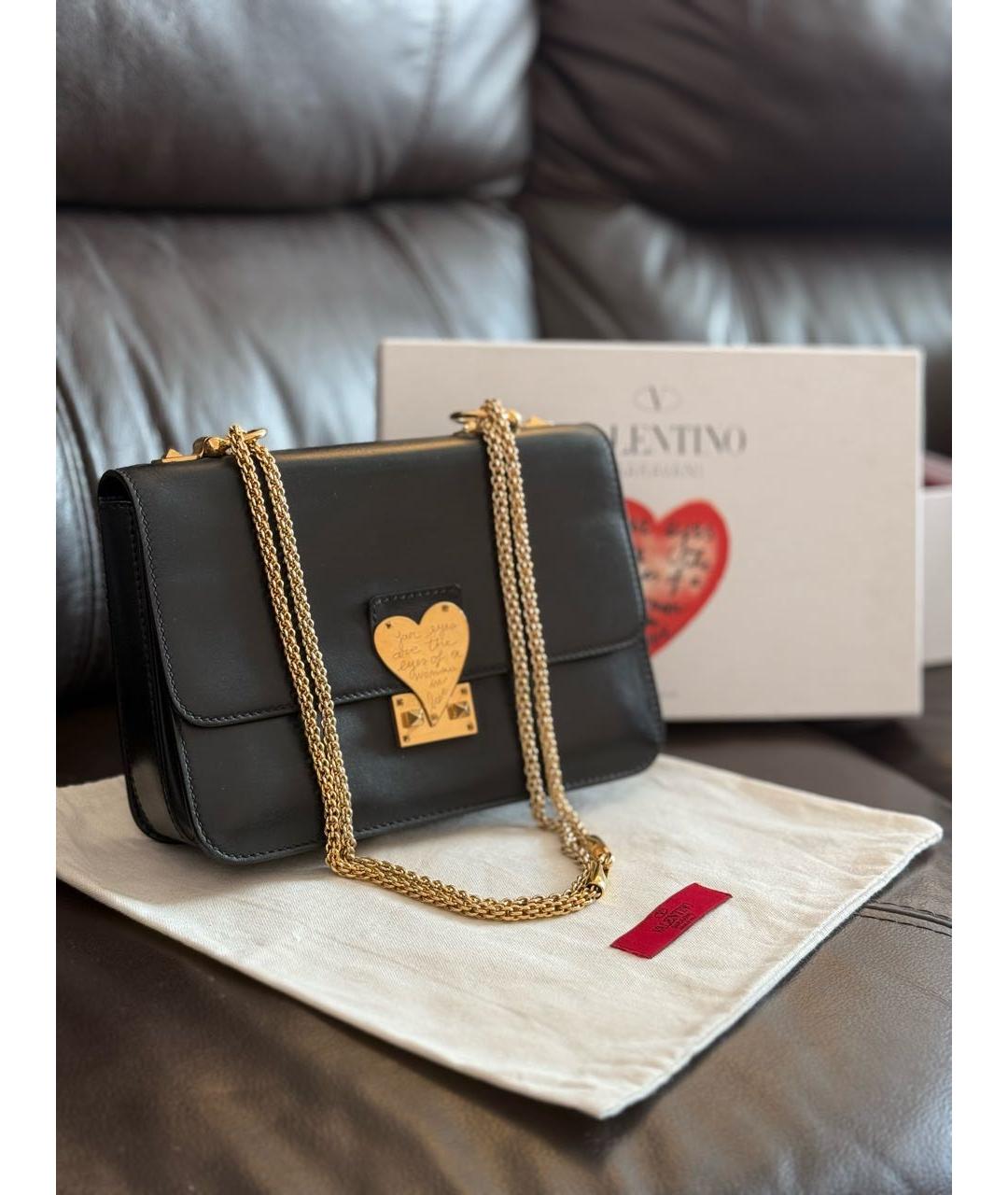 VALENTINO Темно-синяя кожаная сумка через плечо, фото 2