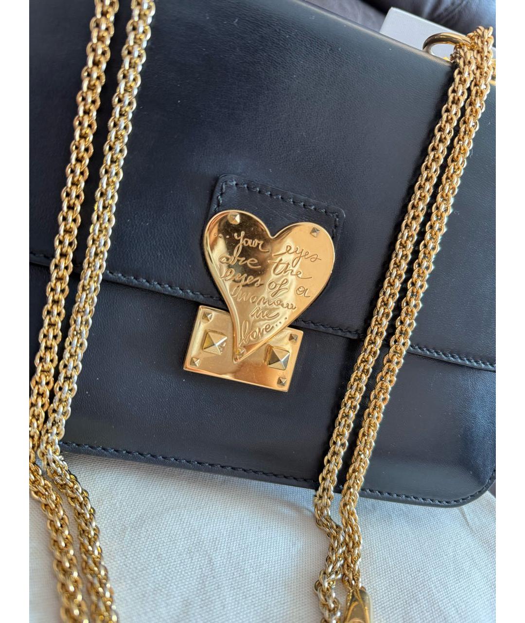 VALENTINO Темно-синяя кожаная сумка через плечо, фото 3