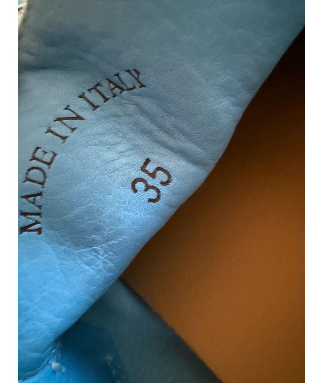 LORO PIANA Голубые замшевые лоферы, фото 4