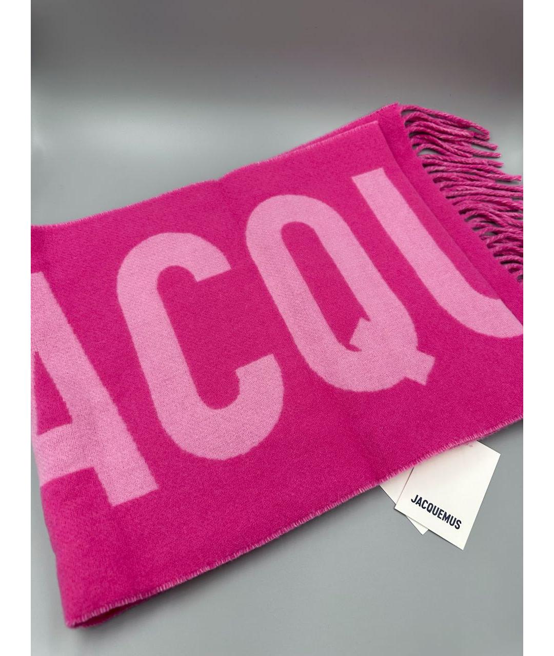JACQUEMUS Розовый шерстяной шарф, фото 4