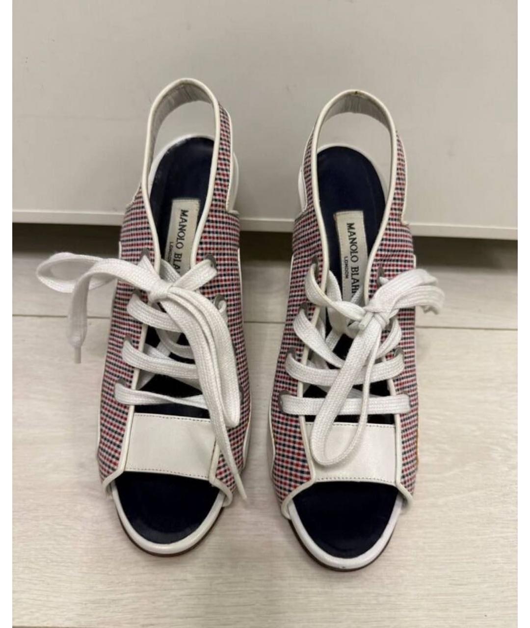 MANOLO BLAHNIK Мульти текстильные босоножки, фото 2