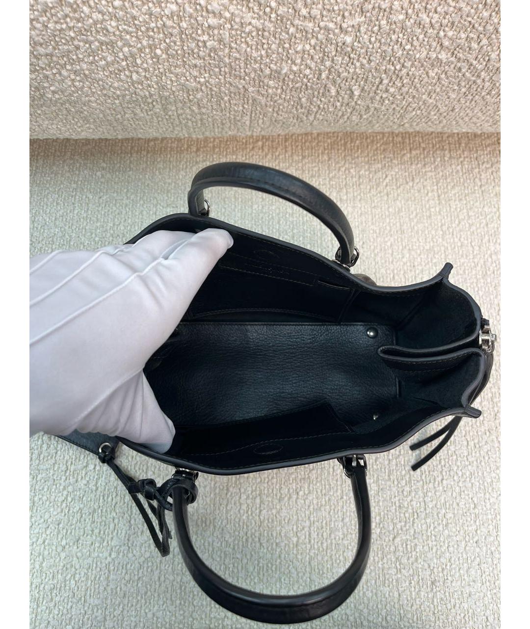 BALENCIAGA Черная кожаная сумка с короткими ручками, фото 4