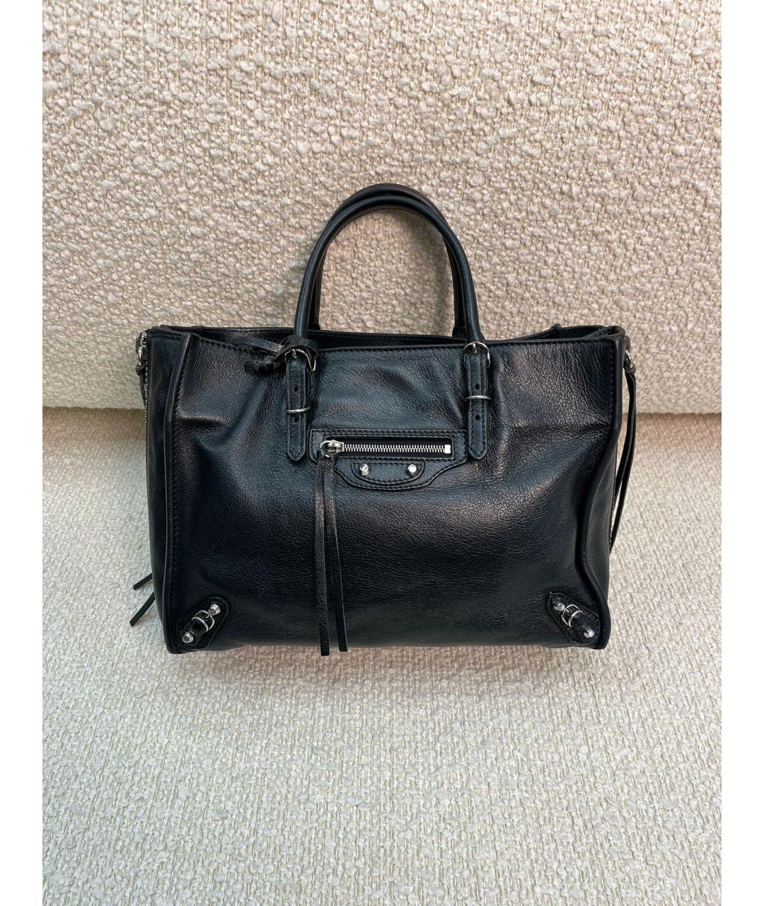 BALENCIAGA Черная кожаная сумка с короткими ручками, фото 9