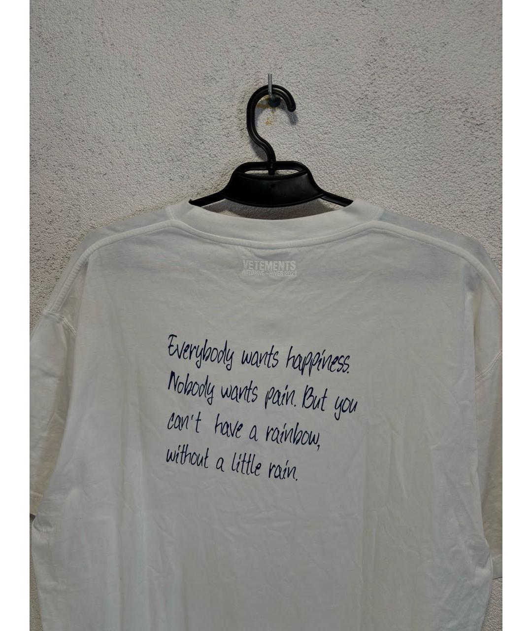 VETEMENTS Белая хлопковая футболка, фото 3