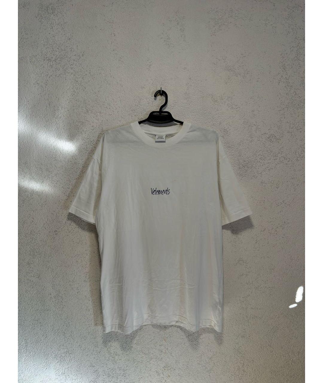 VETEMENTS Белая хлопковая футболка, фото 4