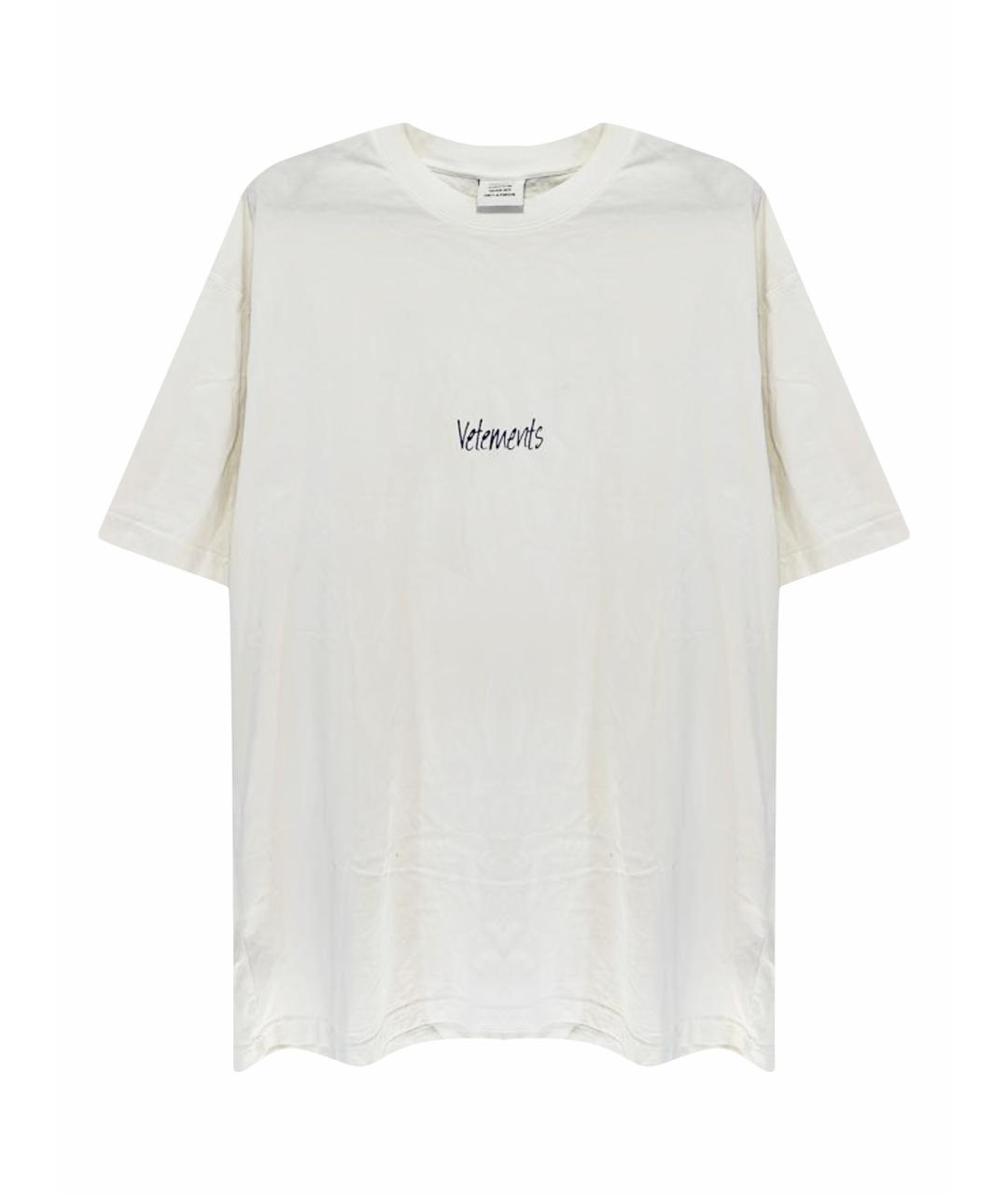 VETEMENTS Белая хлопковая футболка, фото 1
