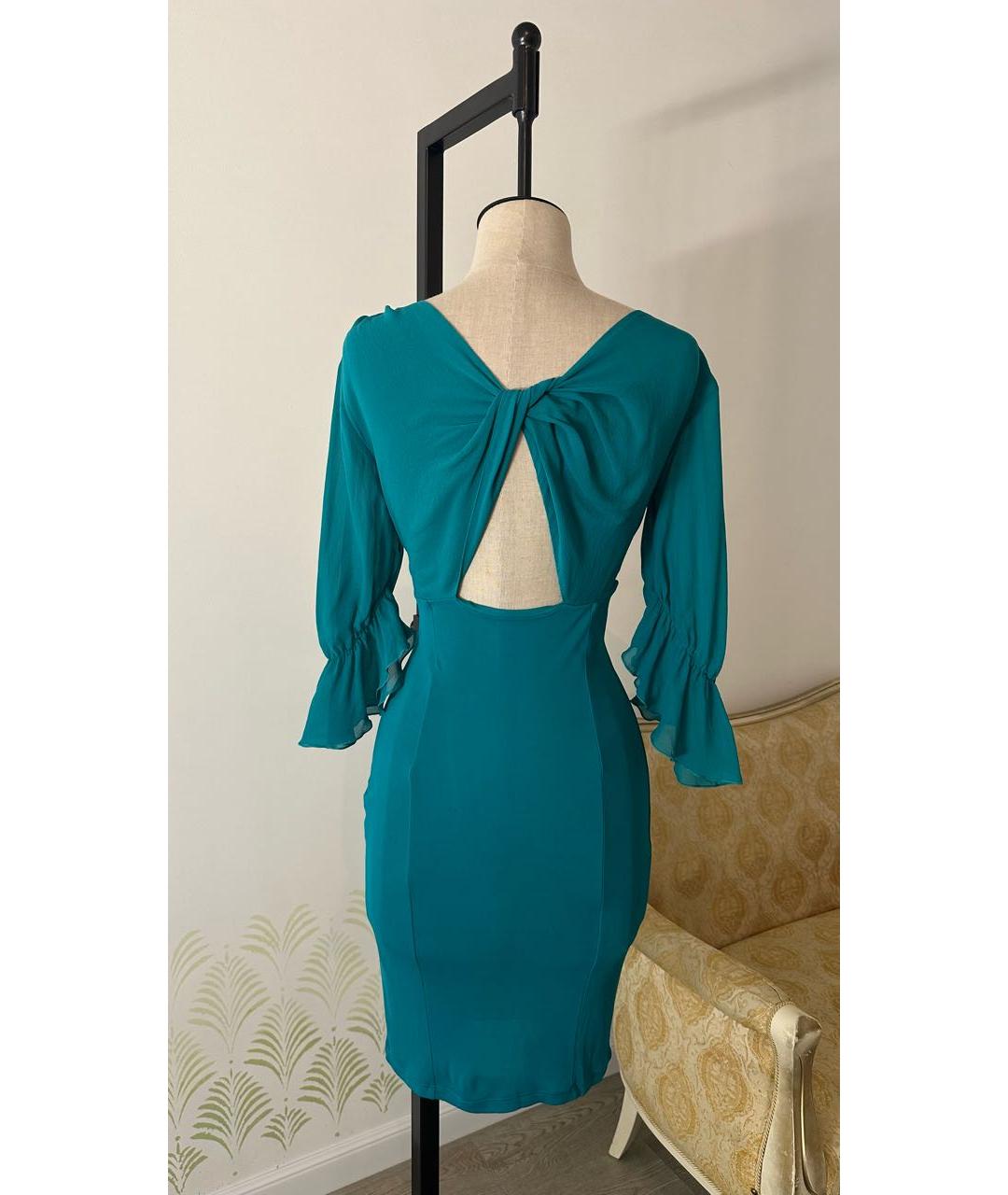 MAX&CO Зеленые шелковое коктейльное платье, фото 2