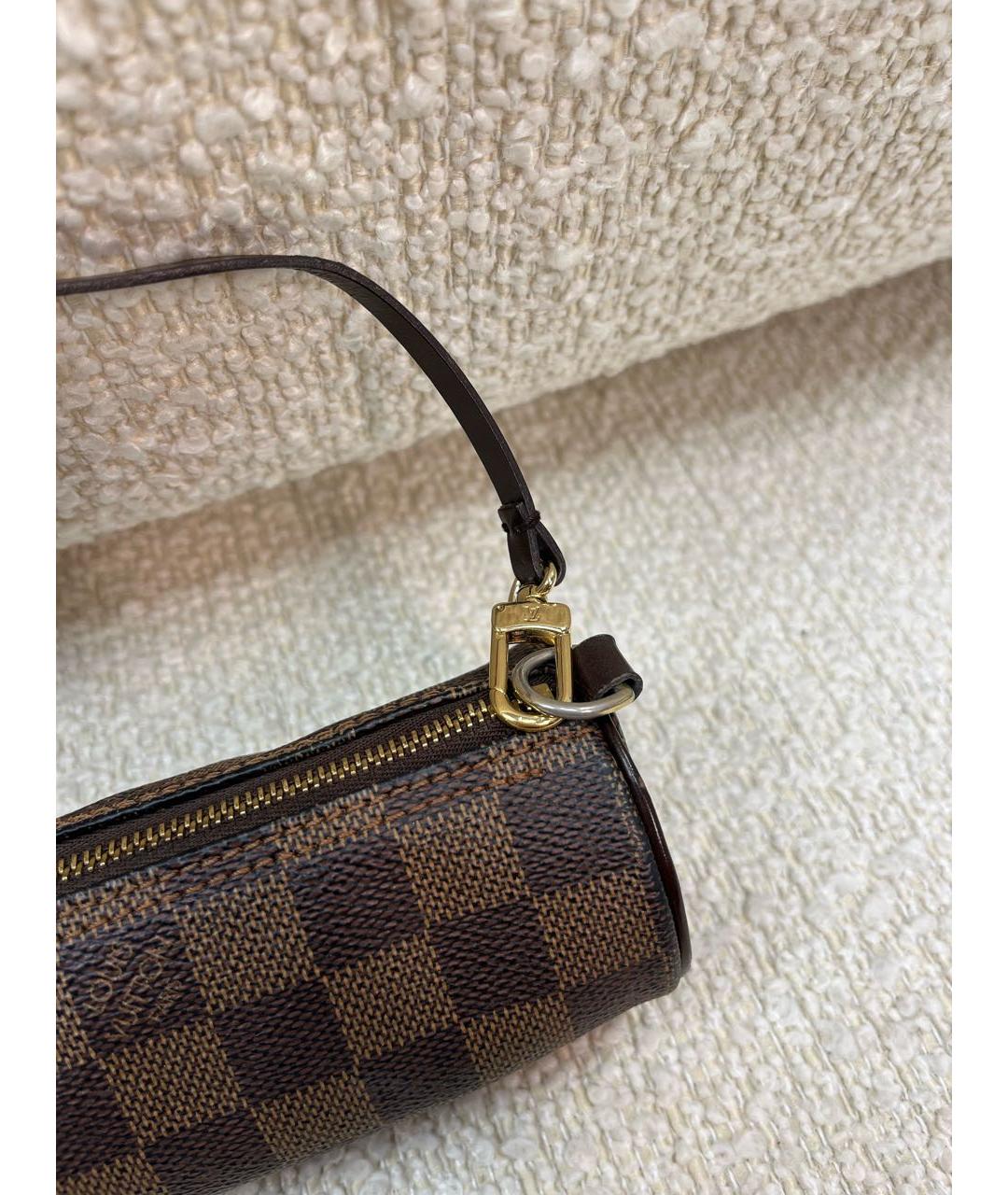 LOUIS VUITTON Коричневая кожаная сумка с короткими ручками, фото 8