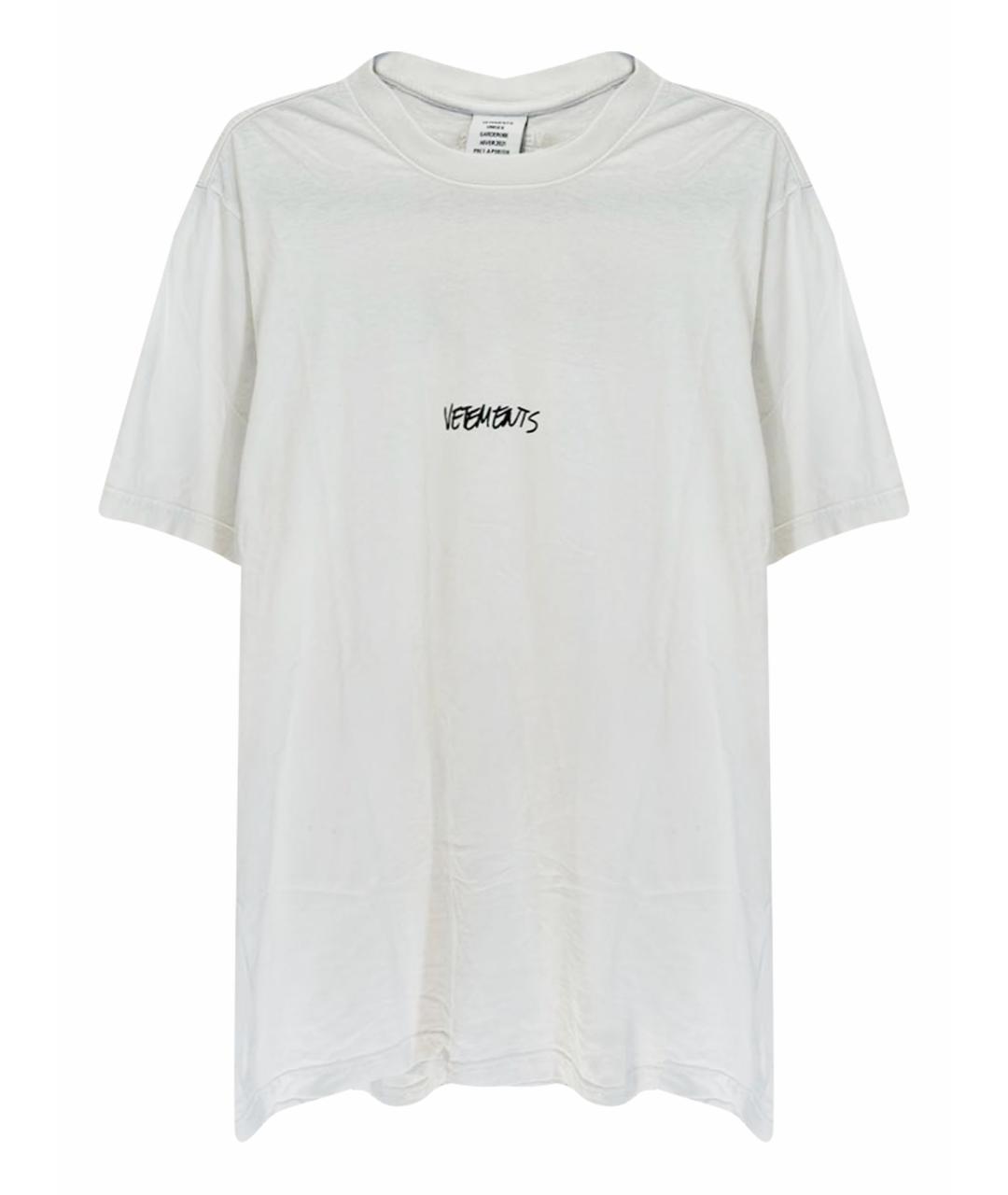 VETEMENTS Белая хлопковая футболка, фото 1