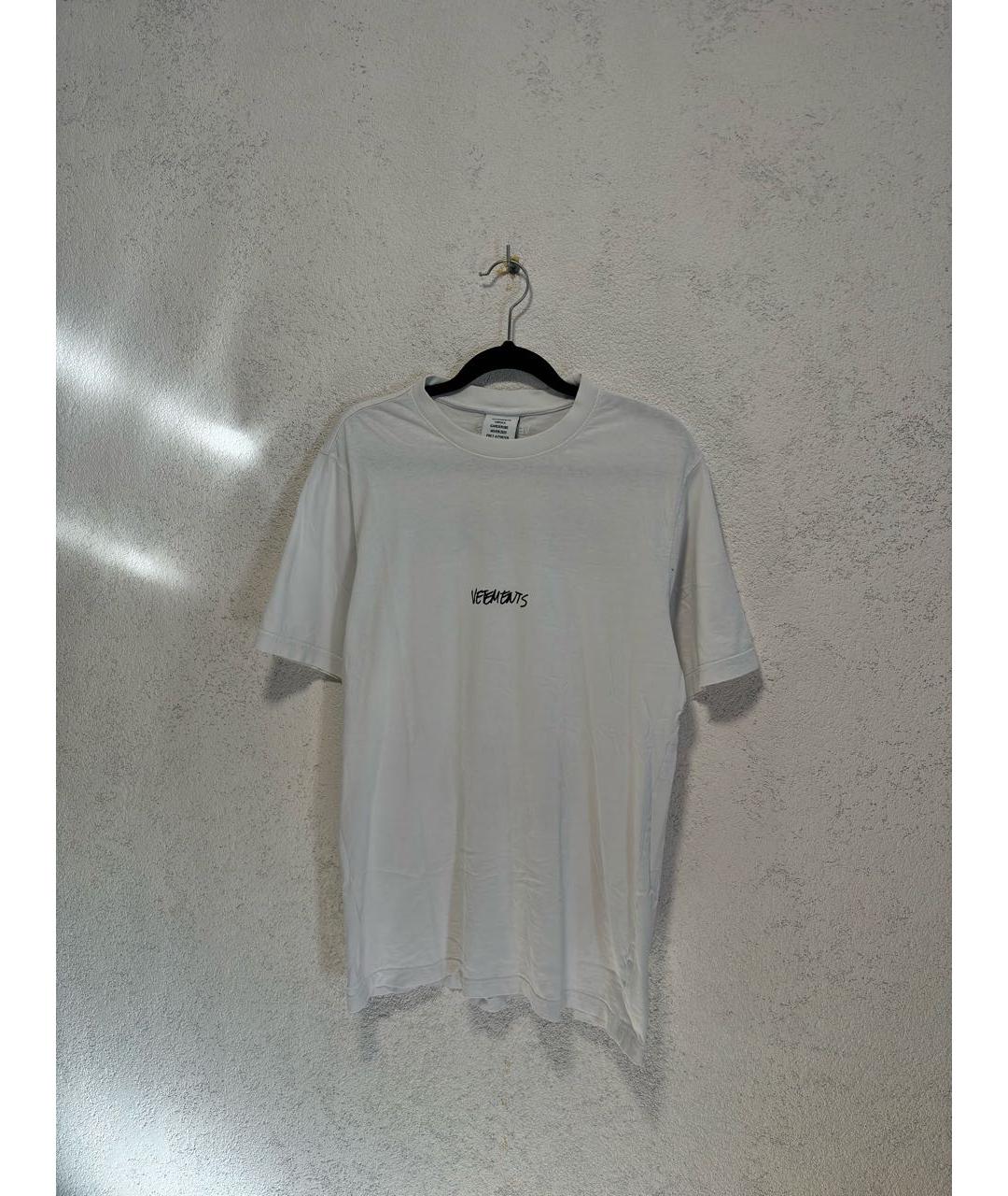 VETEMENTS Белая хлопковая футболка, фото 3