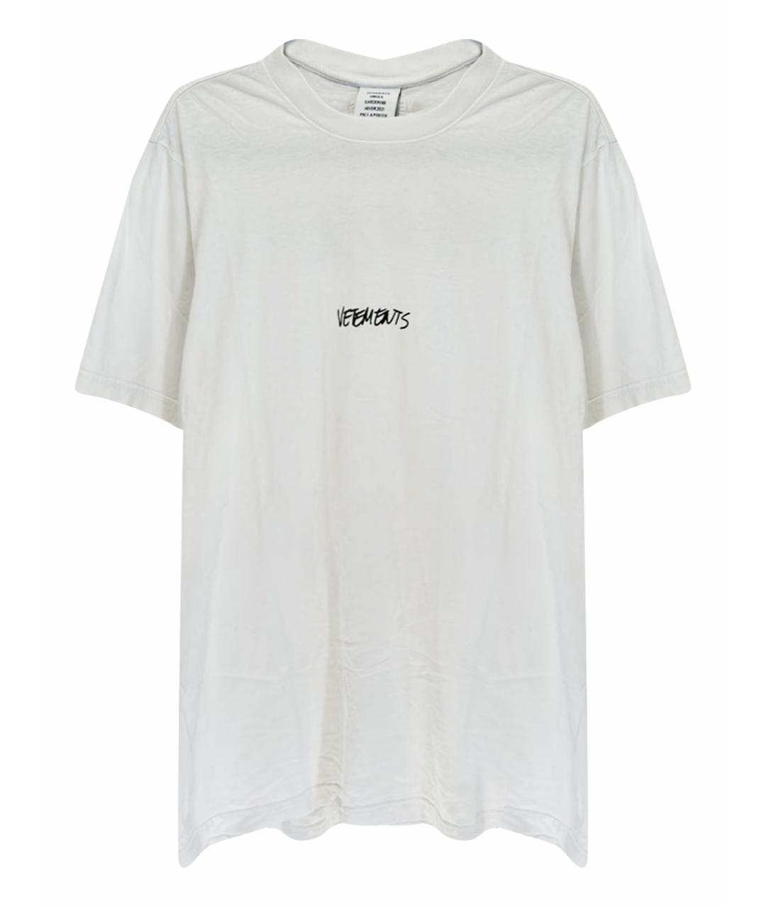 VETEMENTS Белая хлопковая футболка, фото 1