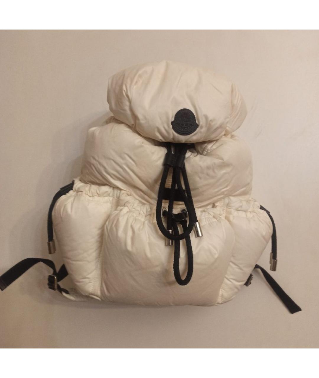 MONCLER Белый тканевый рюкзак, фото 10