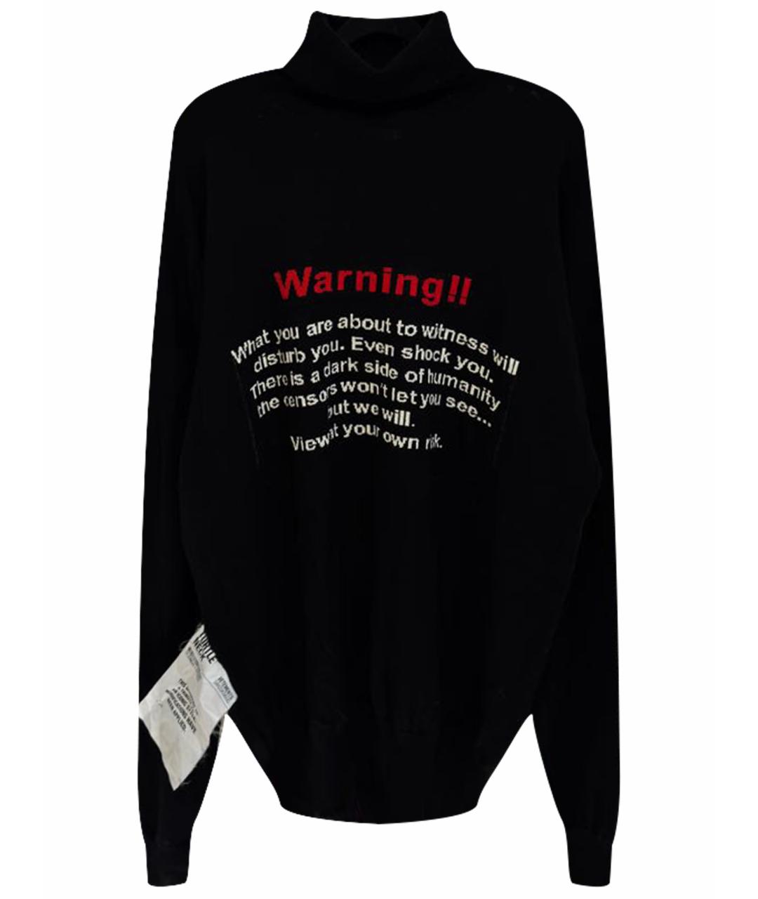 VETEMENTS Черный шерстяной джемпер / свитер, фото 1