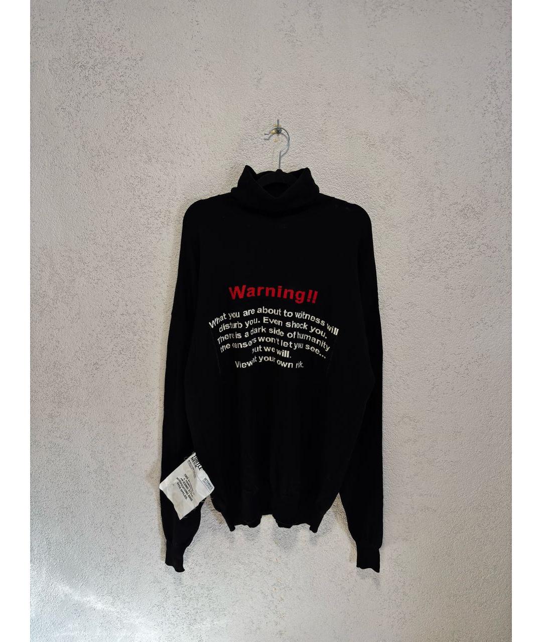 VETEMENTS Черный шерстяной джемпер / свитер, фото 4