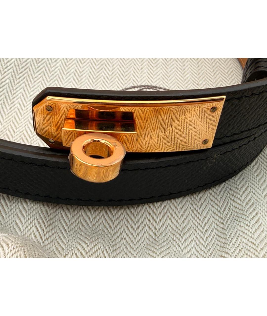 HERMES Черный кожаный ремень, фото 4