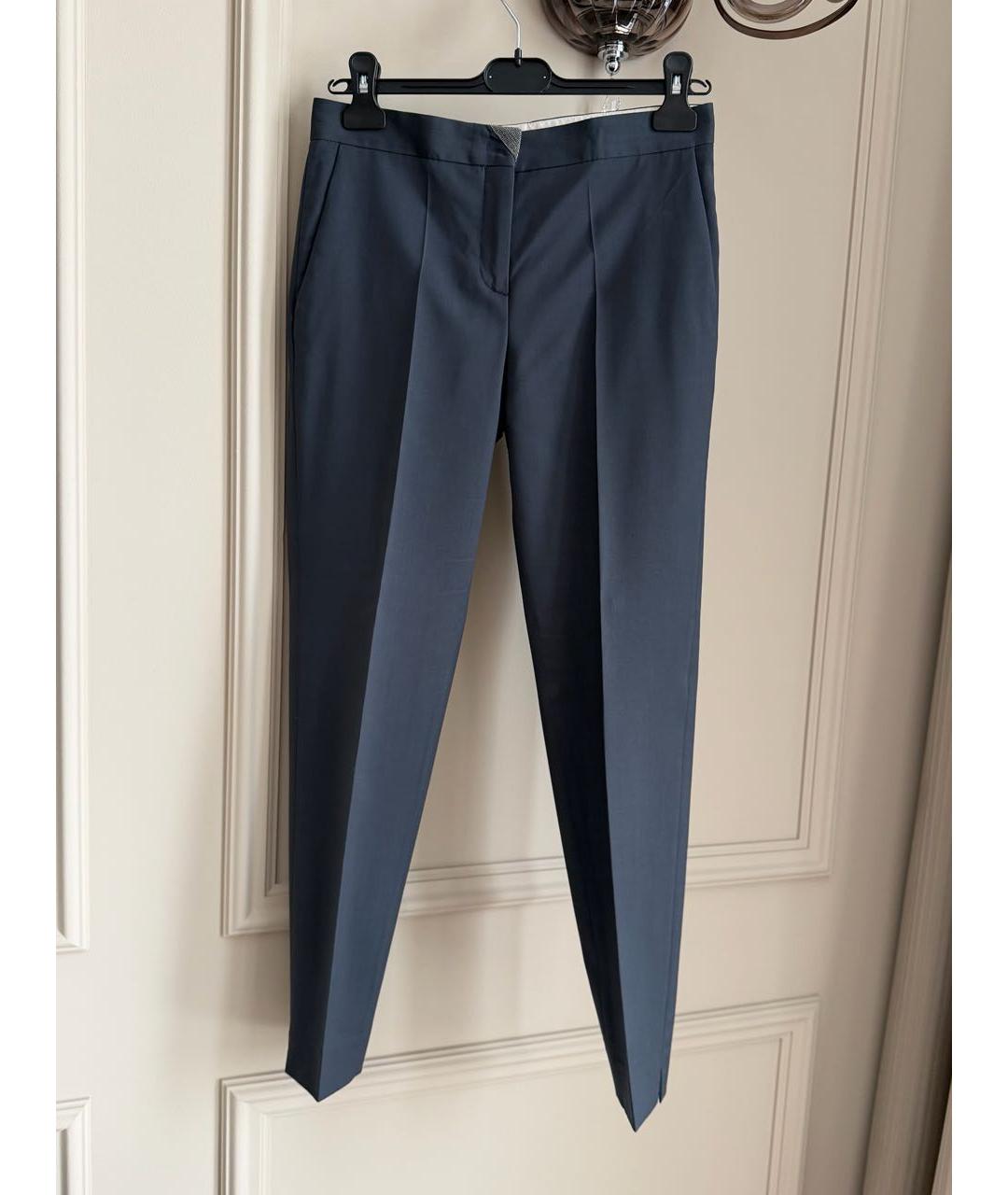 FABIANA FILIPPI Антрацитовые шерстяные брюки узкие, фото 9