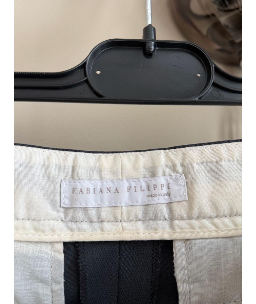 FABIANA FILIPPI Антрацитовые шерстяные брюки узкие, фото 3