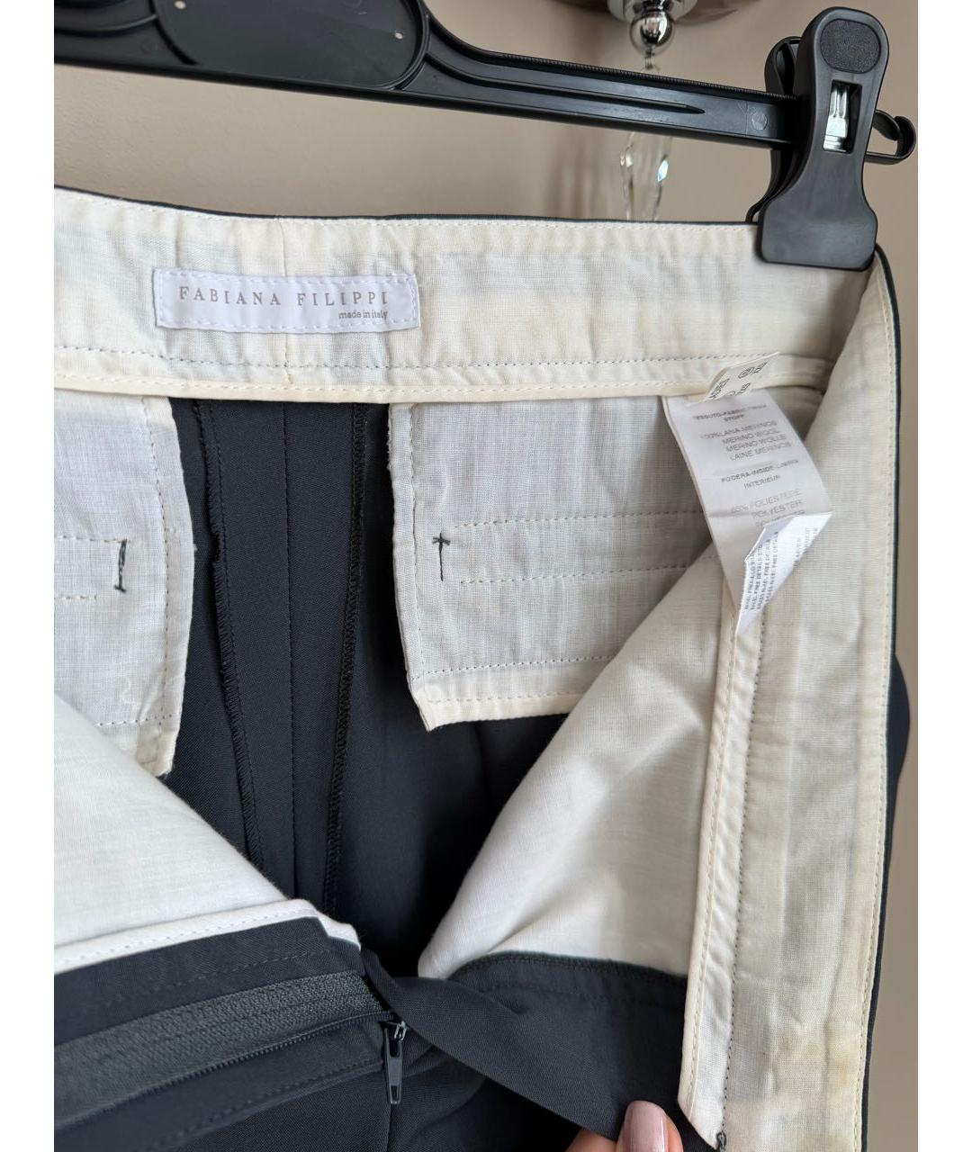 FABIANA FILIPPI Антрацитовые шерстяные брюки узкие, фото 7