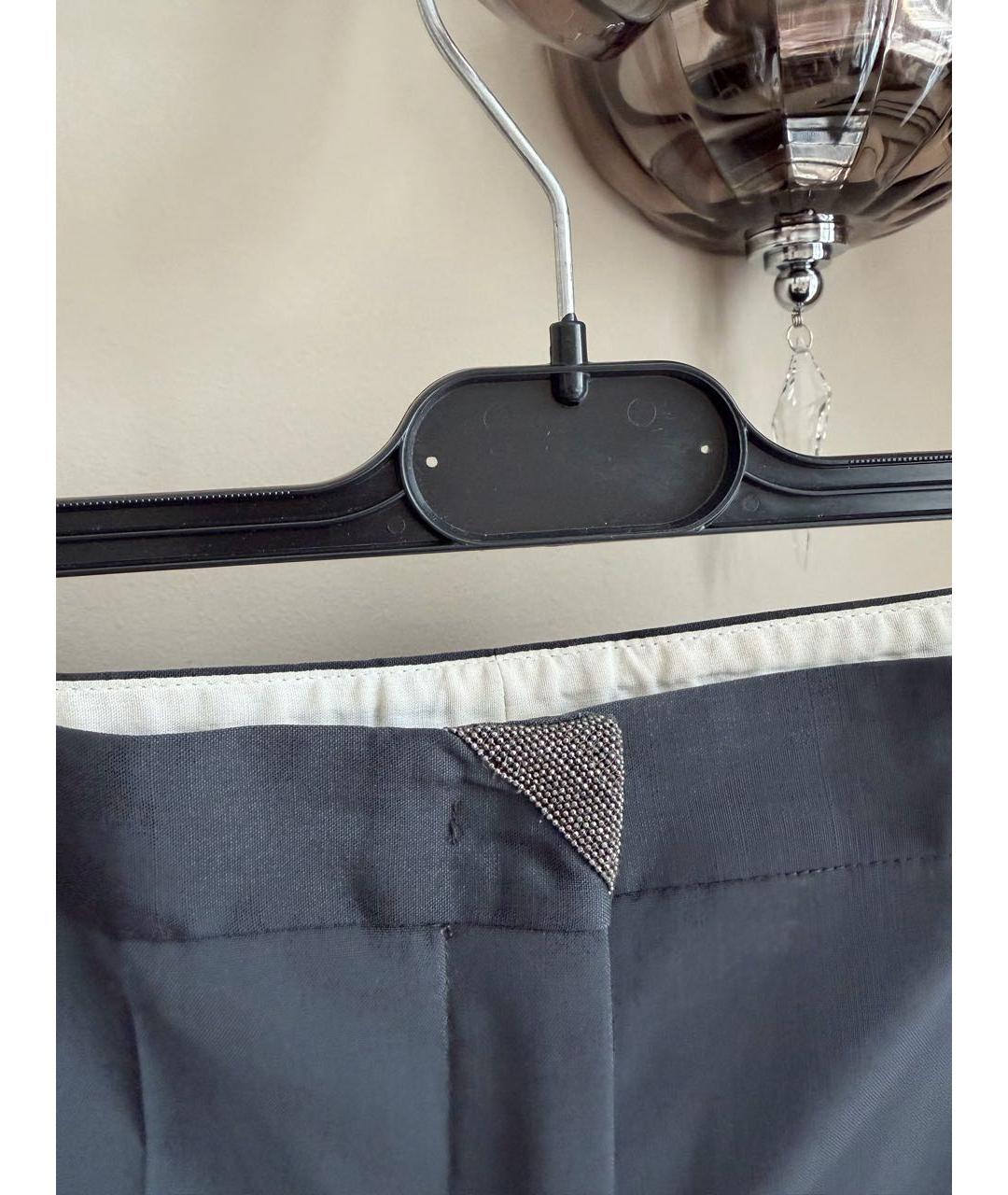 FABIANA FILIPPI Антрацитовые шерстяные брюки узкие, фото 4