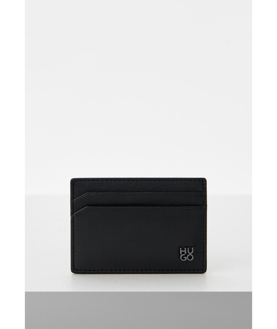 HUGO Черный кожаный кардхолдер, фото 6
