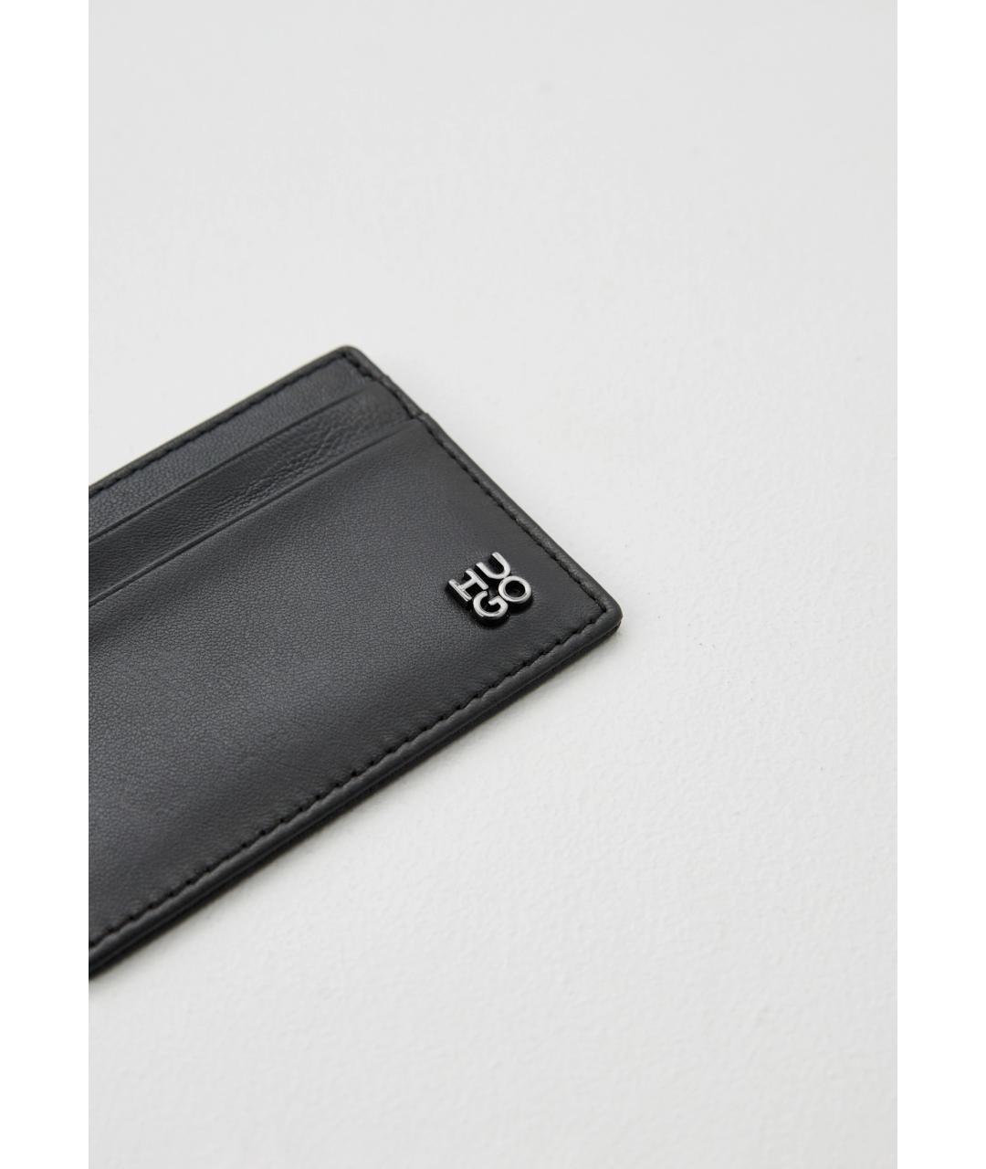 HUGO Черный кожаный кардхолдер, фото 3