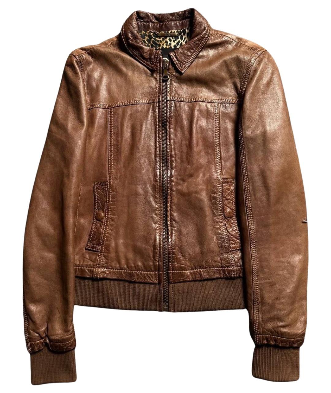DOLCE&GABBANA Коричневая кожаная куртка, фото 1