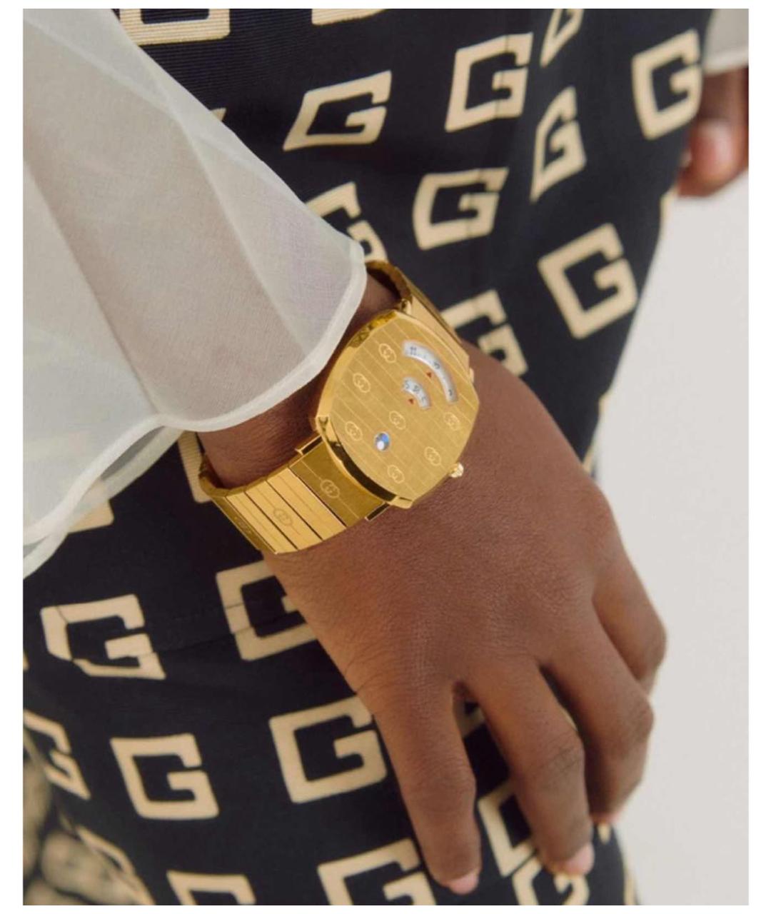 GUCCI Золотые часы, фото 4