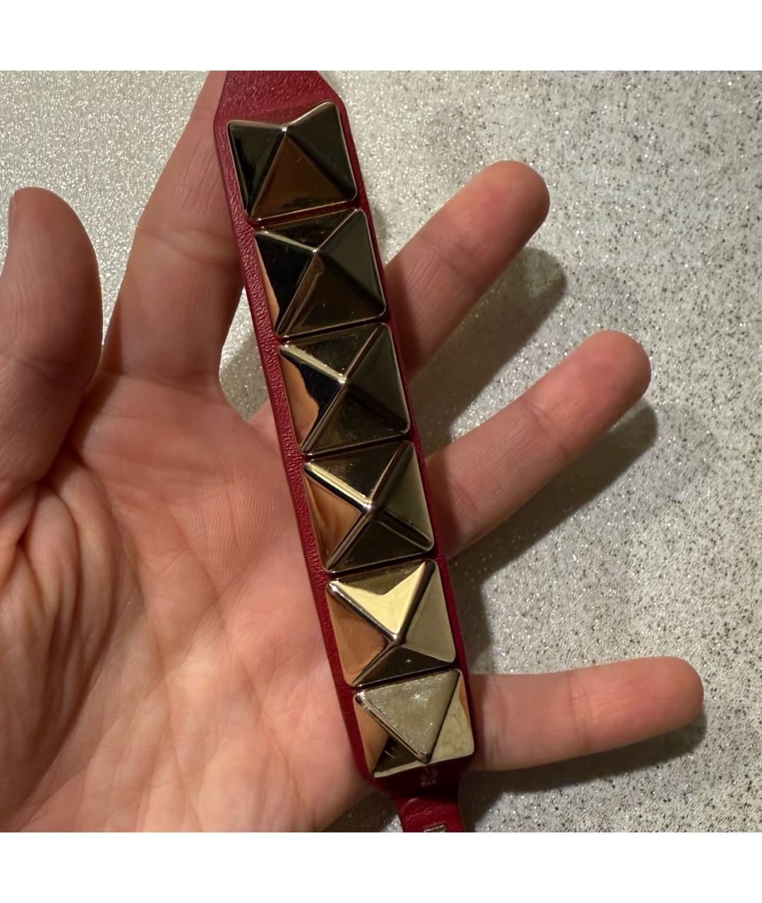 VALENTINO Бордовый латунный браслет, фото 2