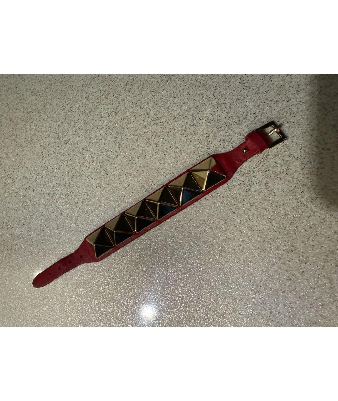 VALENTINO Бордовый латунный браслет, фото 3