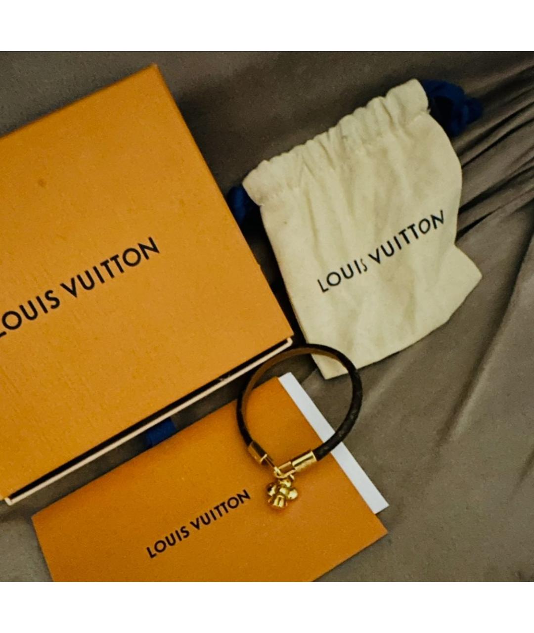 LOUIS VUITTON Коричневый латунный браслет, фото 4