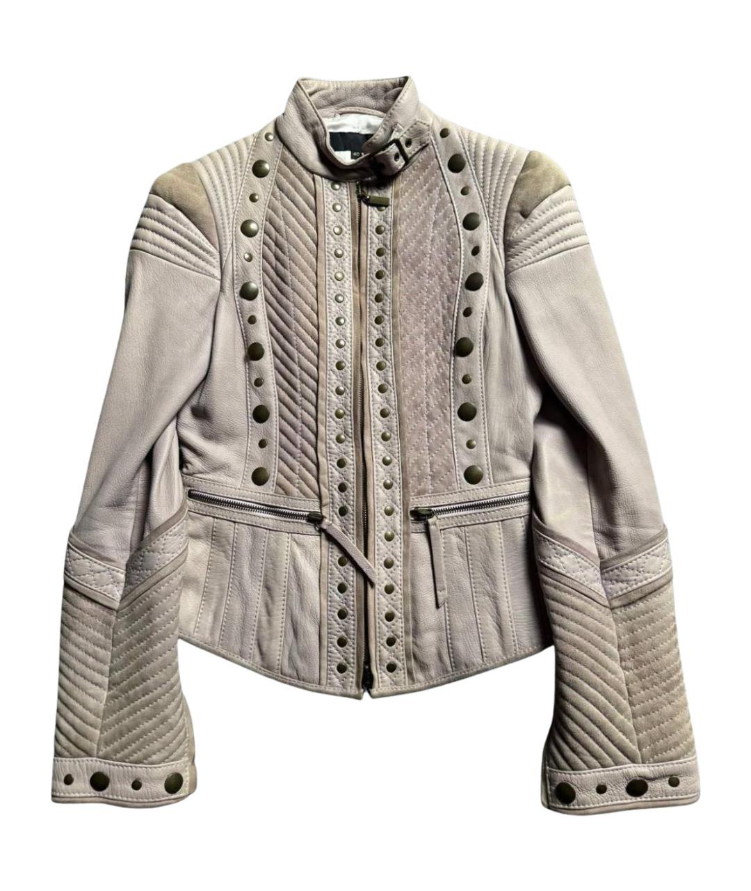 JUST CAVALLI Бежевая кожаная куртка, фото 1