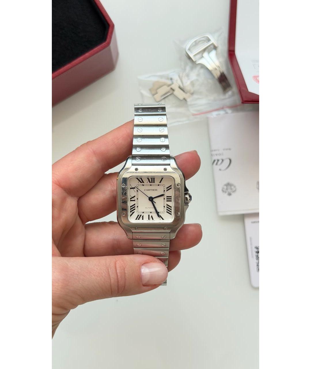 CARTIER Антрацитовые металлические часы, фото 7