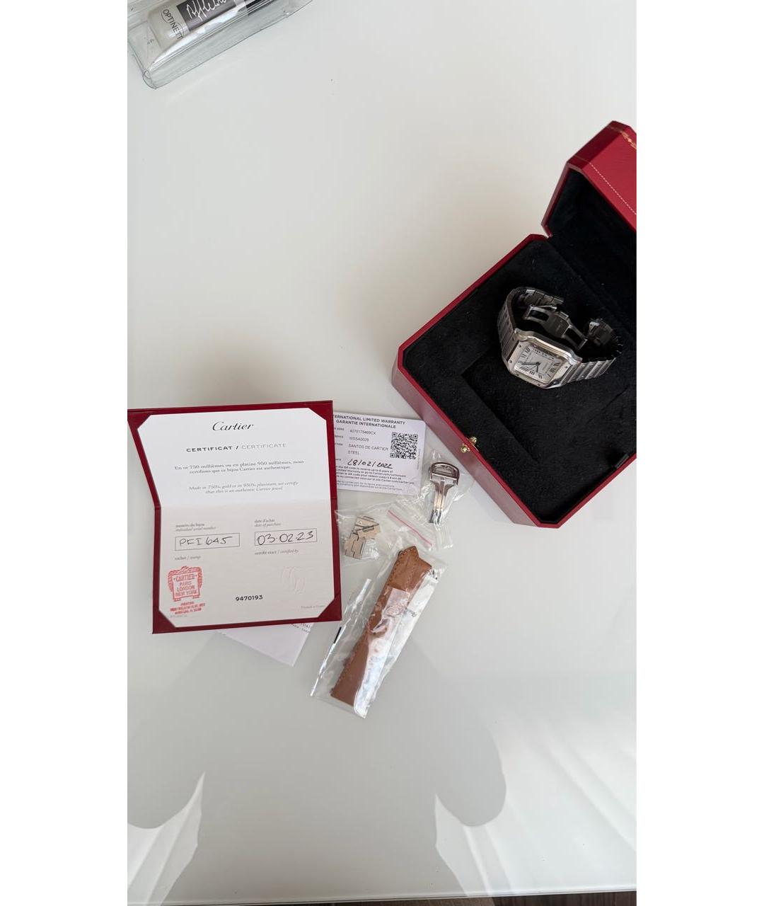 CARTIER Антрацитовые металлические часы, фото 5