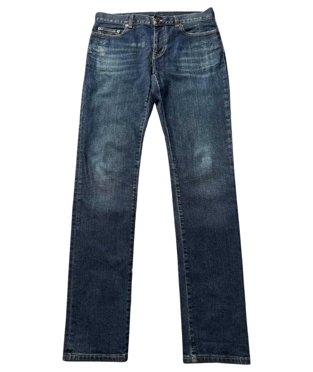 SAINT LAURENT Темно-синие хлопковые джинсы скинни, фото 1