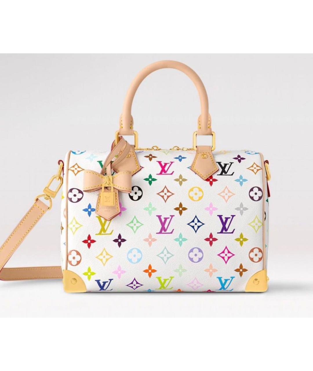 LOUIS VUITTON Белая кожаная сумка с короткими ручками, фото 3