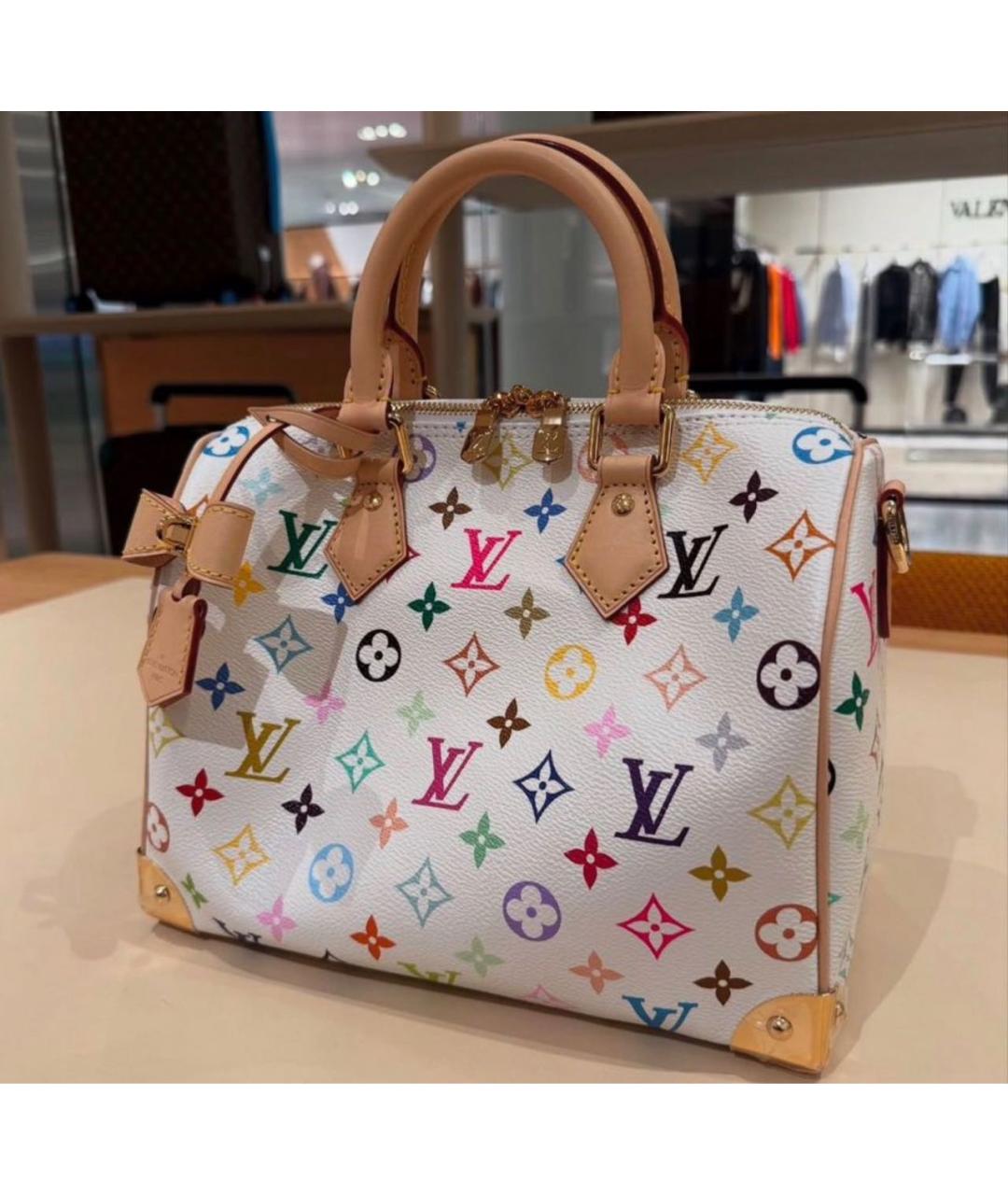 LOUIS VUITTON Белая кожаная сумка с короткими ручками, фото 2