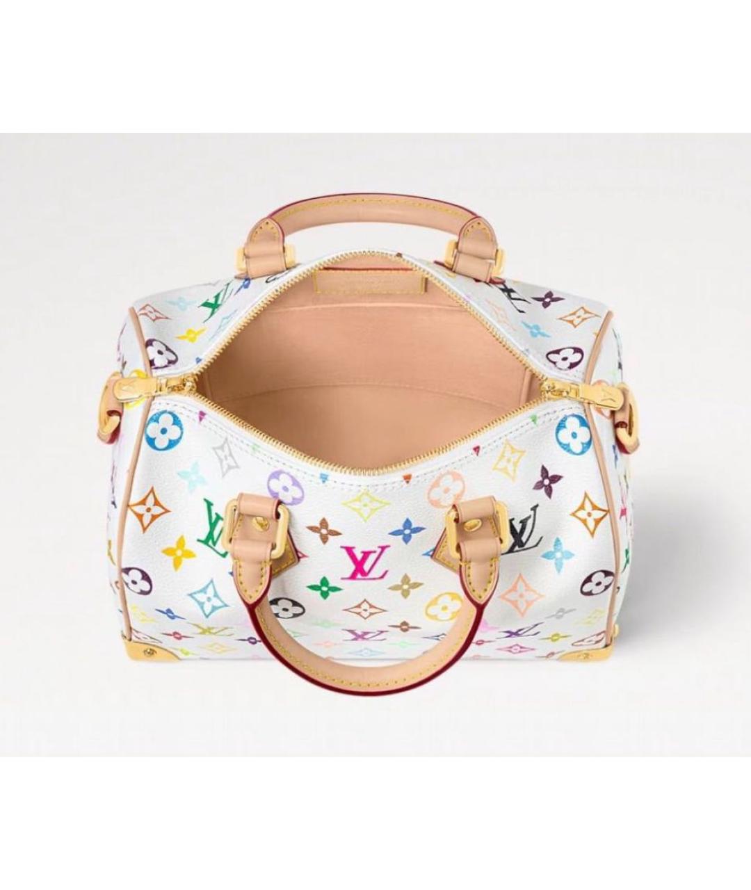 LOUIS VUITTON Белая кожаная сумка с короткими ручками, фото 4