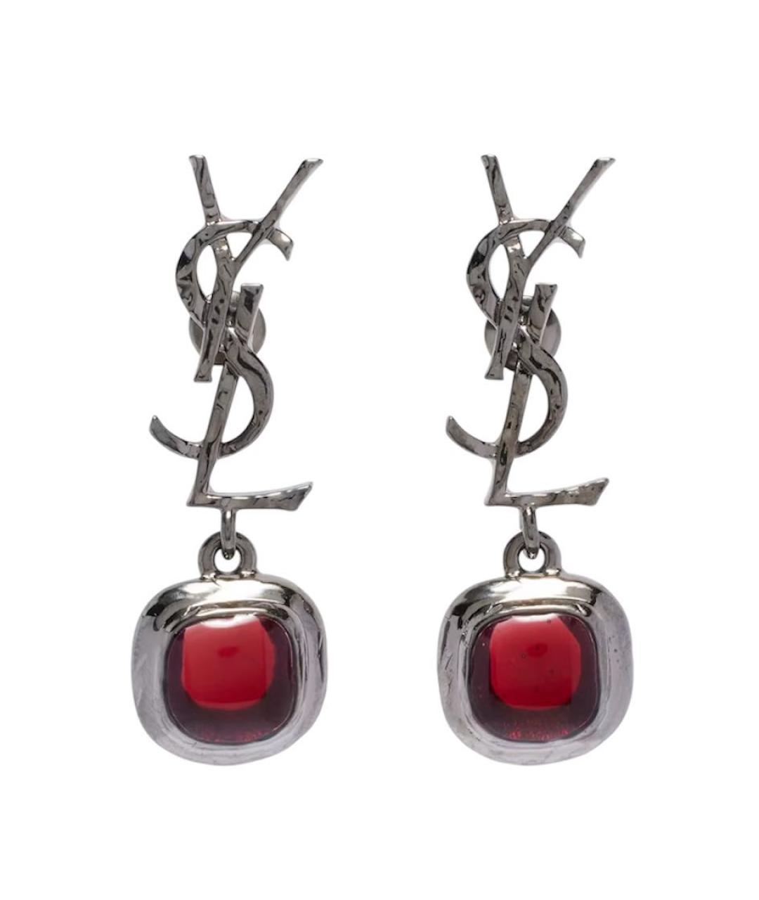 SAINT LAURENT Серебряные металлические серьги, фото 1