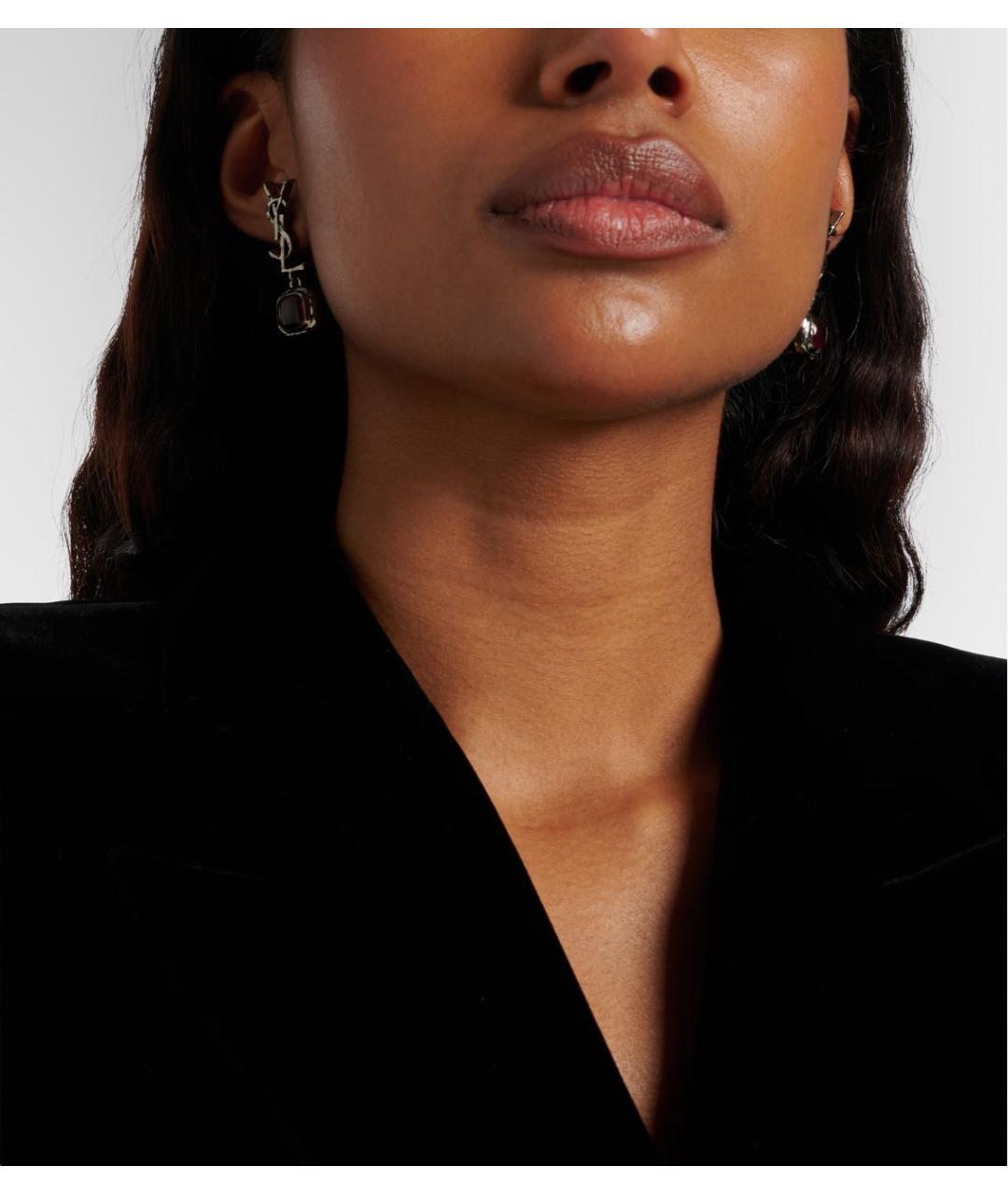 SAINT LAURENT Серебряные металлические серьги, фото 6