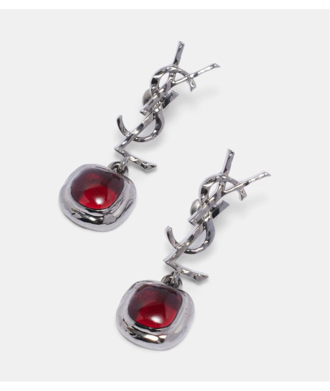 SAINT LAURENT Серебряные металлические серьги, фото 2