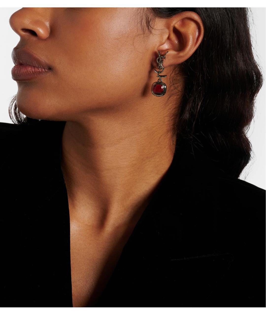 SAINT LAURENT Серебряные металлические серьги, фото 5