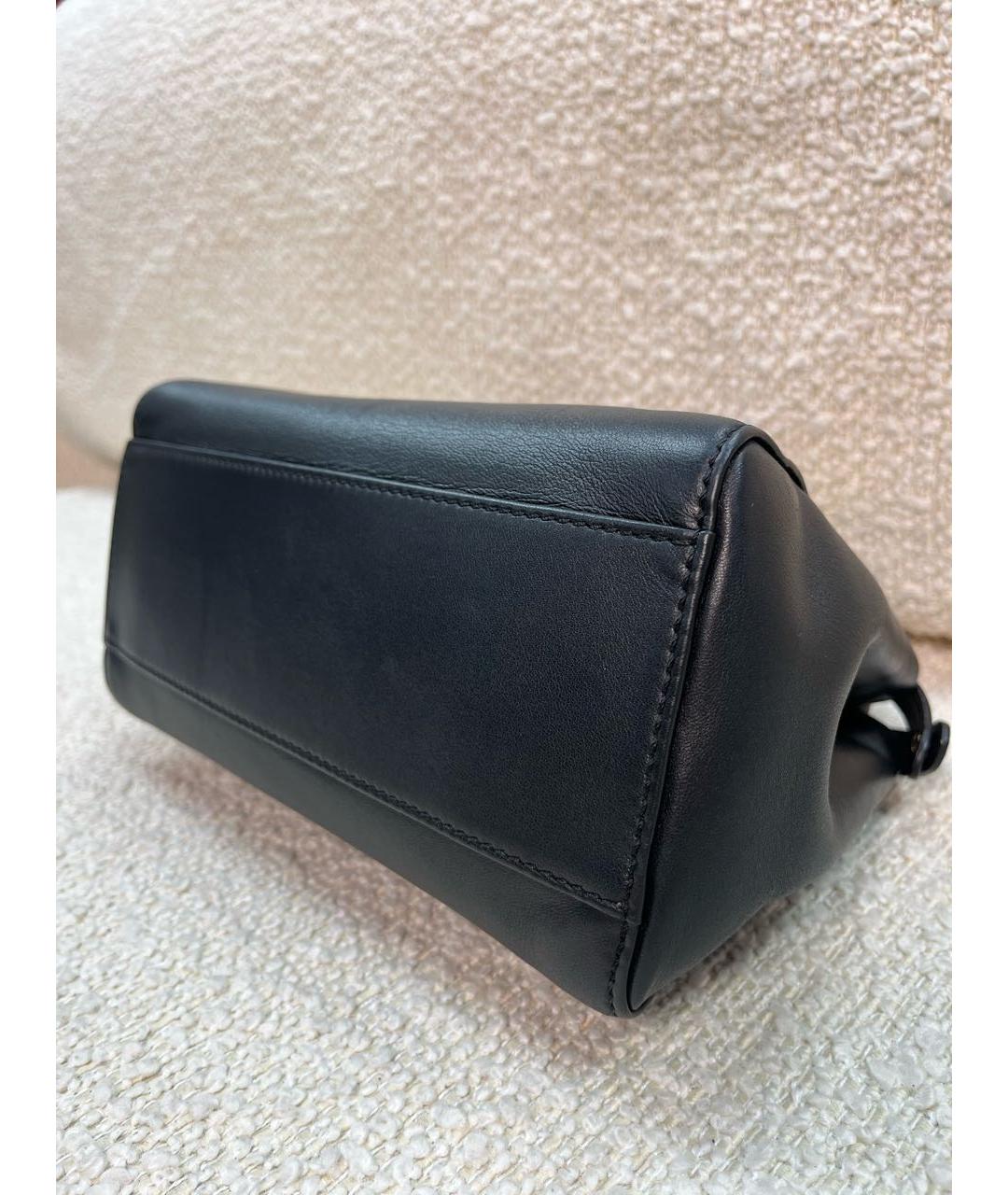 FENDI Черная кожаная сумка с короткими ручками, фото 8