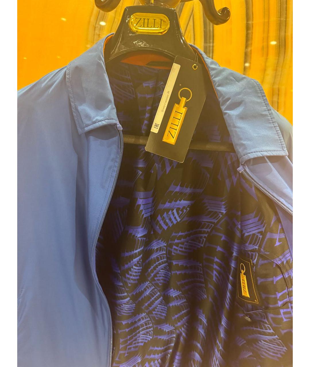 ZILLI Синяя шелковая куртка, фото 3