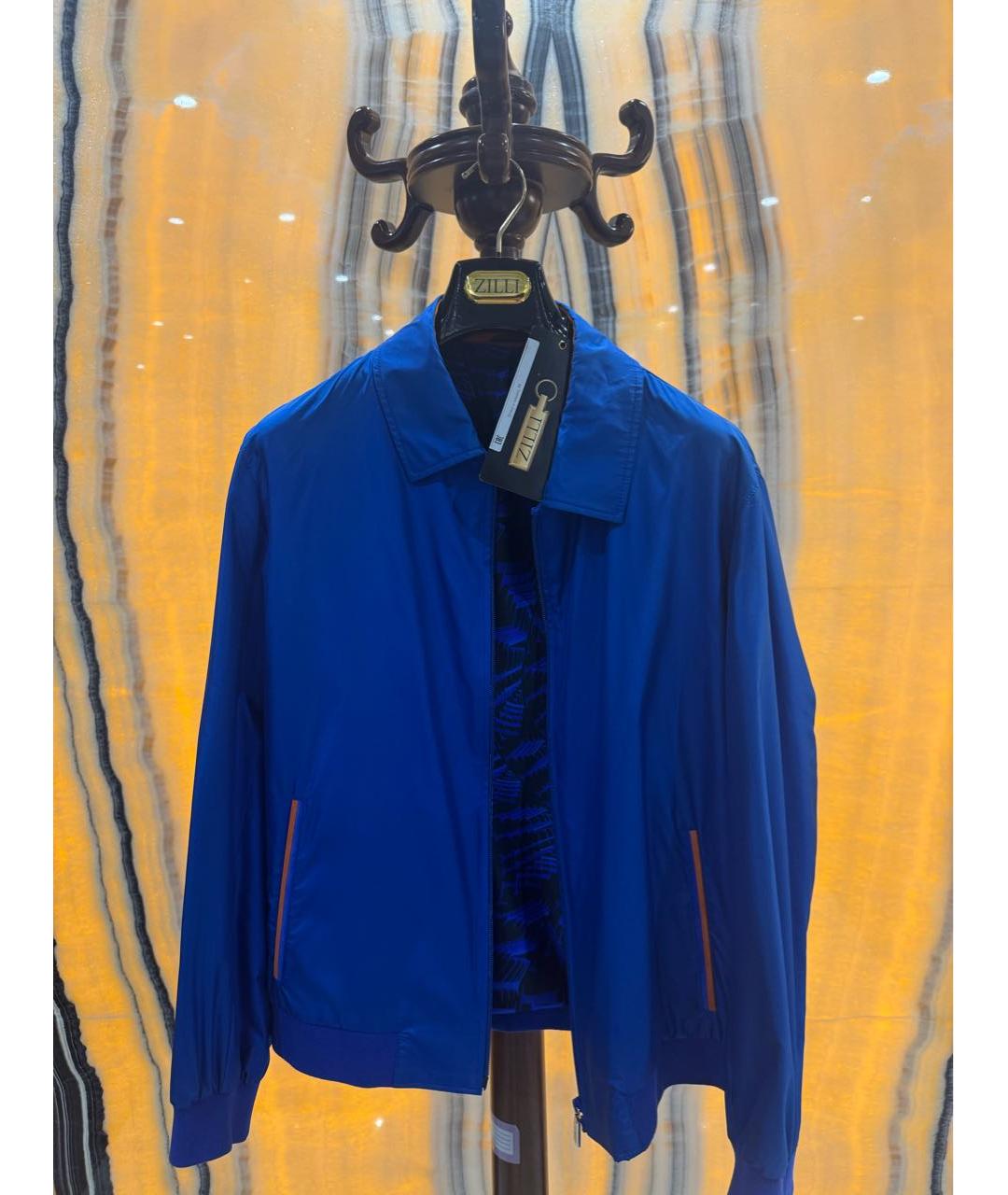ZILLI Синяя шелковая куртка, фото 5