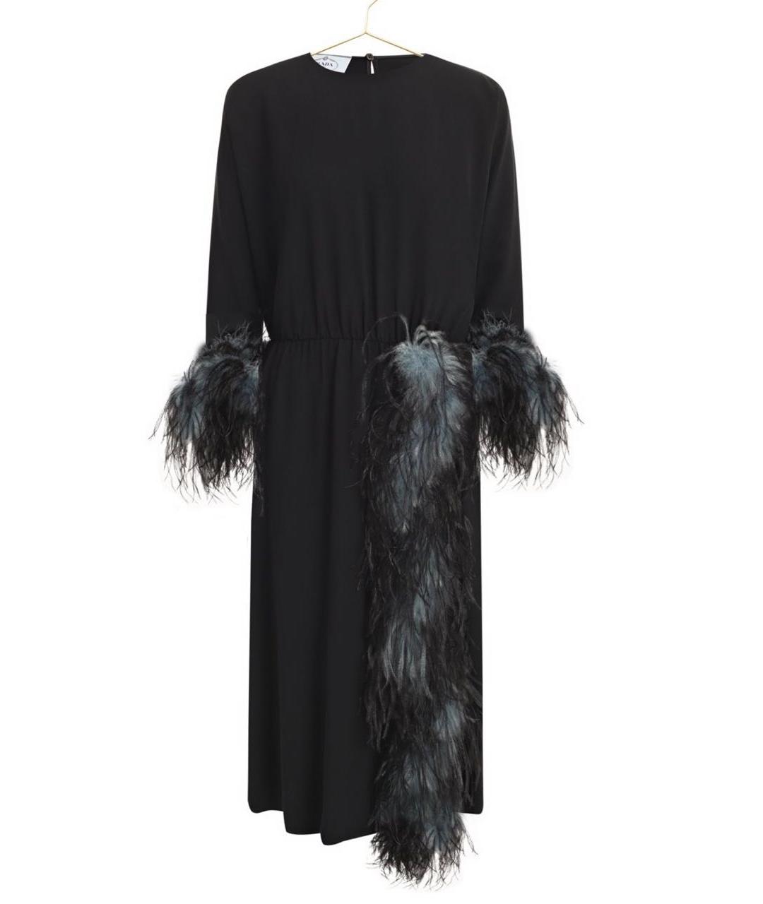 PRADA Черное вискозное вечернее платье, фото 1