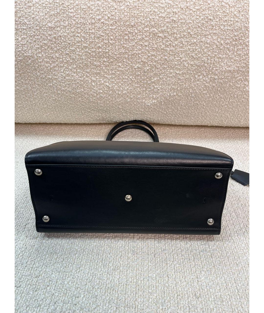 FENDI Черная кожаная сумка с короткими ручками, фото 6