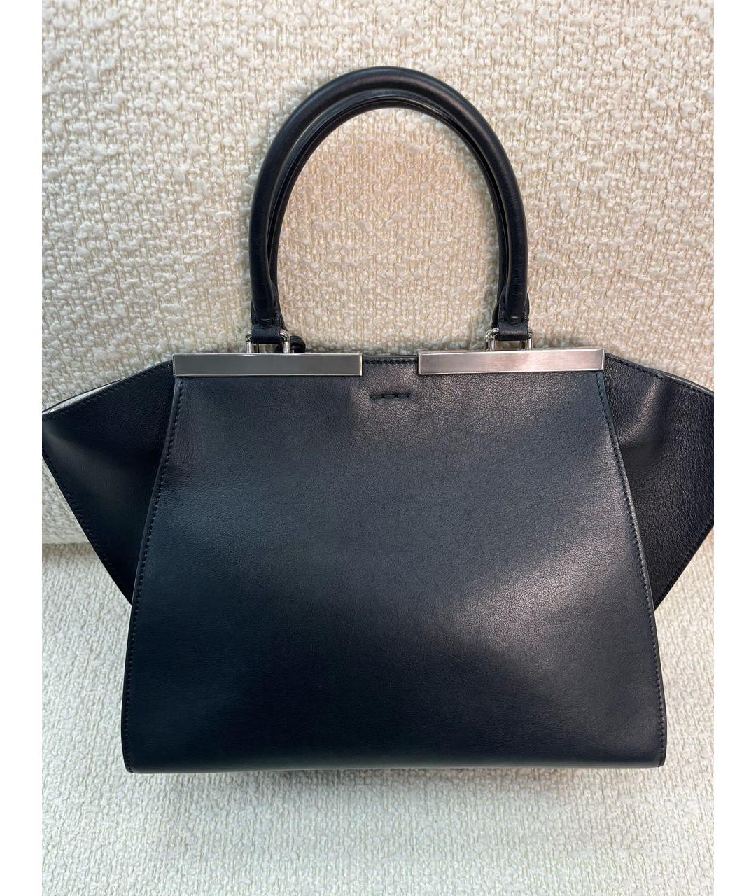 FENDI Черная кожаная сумка с короткими ручками, фото 3