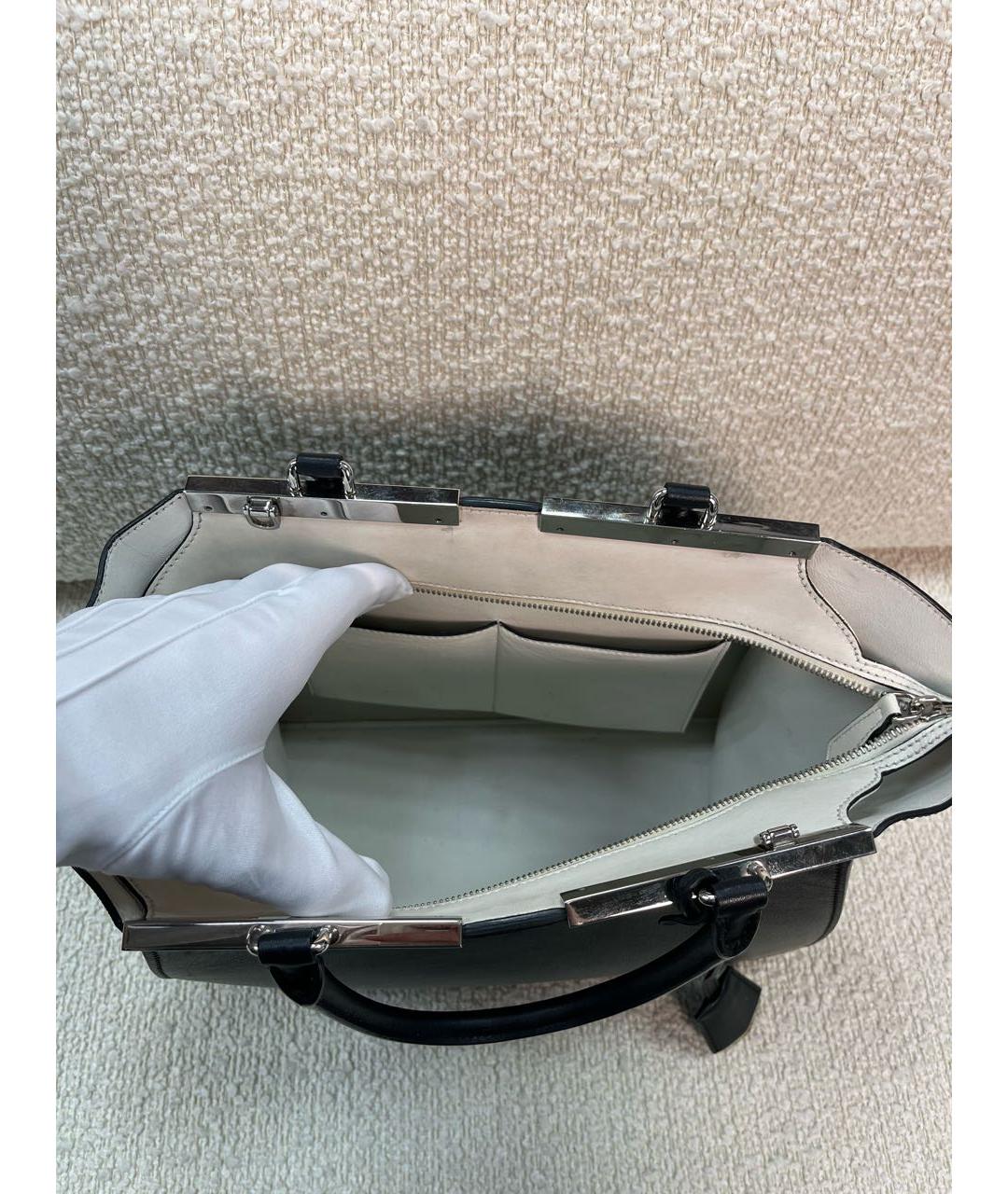 FENDI Черная кожаная сумка с короткими ручками, фото 4