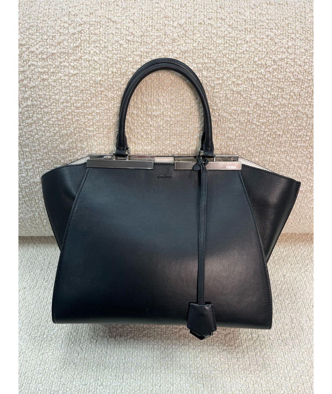 FENDI Черная кожаная сумка с короткими ручками, фото 9